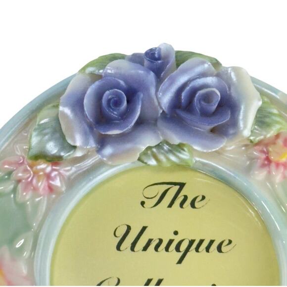 Vintage Porcelain Floral Trinket Box Photo Frame Capodimonte - Picture 3 of 16